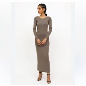 T Alexander Wang Knit Longsleeve Maxi Bodycon Dress in Grey Sz XS